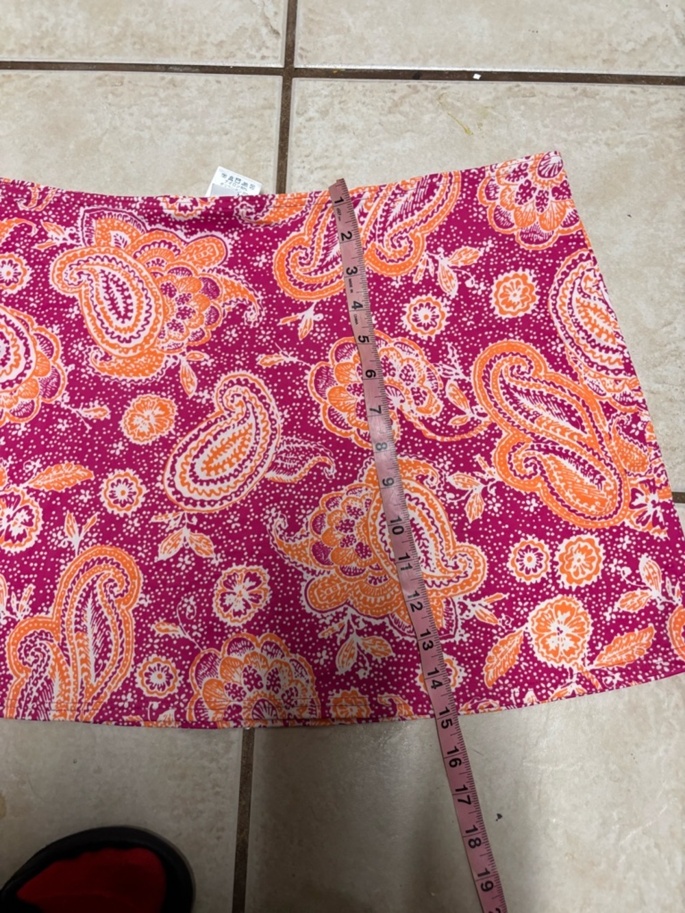 Lands' End paisley print swim skirt pink orange women's 16 - Picture 5 of 5